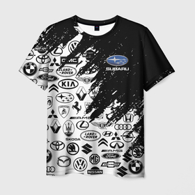 Мужская футболка 3D с принтом [Subaru]   Паттерн логотипов авто , 100% полиэфир | прямой крой, круглый вырез горловины, длина до линии бедер | Тематика изображения на принте: auto | subaru | авто | автомобиль | бренд | марка | машины | субару