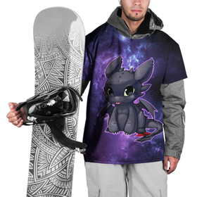 Накидка на куртку 3D с принтом милый малыш Беззубик , 100% полиэстер |  | how to train your dragon | беззубик | дракон | как приручить дракона | космос | ночная фурия