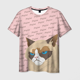 Мужская футболка 3D с принтом Angry Cat (Злой кот) в Кировске, 100% полиэфир | прямой крой, круглый вырез горловины, длина до линии бедер | angry | cat | злой | коты | мемы | популярное