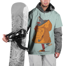 Накидка на куртку 3D с принтом Волк любитель снега в Петрозаводске, 100% полиэстер |  | волк | животное | зима | модный | снег | хищник