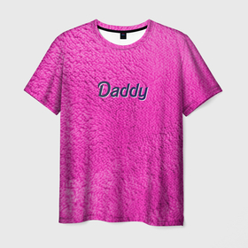 Мужская футболка 3D с принтом Daddy pink в Белгороде, 100% полиэфир | прямой крой, круглый вырез горловины, длина до линии бедер | barbie | dad | daddy | pink | антибренд | барби | мех | папа | папик | папочка | розовый | розовый мех