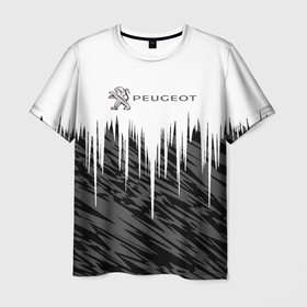 Мужская футболка 3D с принтом Peugeot logo auto в Тюмени, 100% полиэфир | прямой крой, круглый вырез горловины, длина до линии бедер | Тематика изображения на принте: auto | peugeot | авто | автомобиль | бренд | марка | машины | пежо