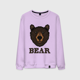 Мужской свитшот хлопок с принтом Пиксельный медведь , 100% хлопок |  | bear | grizzly | kuma | гриззли | гризли | грозный | крутой | медведь | медвежонок | мишка | пиксель | хищник