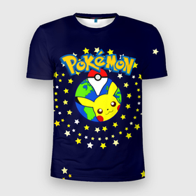 Мужская футболка 3D Slim с принтом Pokemon Pikachu в Курске, 100% полиэстер с улучшенными характеристиками | приталенный силуэт, круглая горловина, широкие плечи, сужается к линии бедра | Тематика изображения на принте: go | pikachu | pocket monster | pokemon | pokemon go | аниме | анимэ | игра | карманный монстр | манга | мультсериал | мультфильм | онлайн игра | пикатю | пикачу | пичу | покебол | покемоны | покемоны го | покемоны гоу