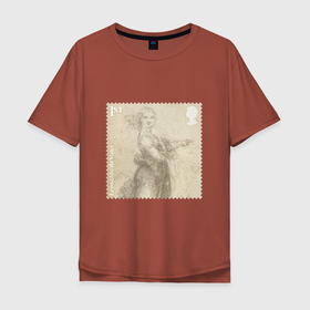 Мужская футболка хлопок Oversize с принтом LEONARDO (woman) в Курске, 100% хлопок | свободный крой, круглый ворот, “спинка” длиннее передней части | art | artist | leonardo | poster | woman | искусство | художники