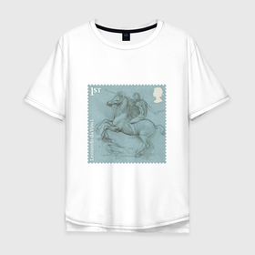 Мужская футболка хлопок Oversize с принтом LEONARDO (rider) в Курске, 100% хлопок | свободный крой, круглый ворот, “спинка” длиннее передней части | art | artist | leonardo | poster | rider | искусство | художники