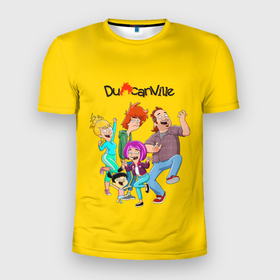 Мужская футболка 3D Slim с принтом Дункан и семья в Тюмени, 100% полиэстер с улучшенными характеристиками | приталенный силуэт, круглая горловина, широкие плечи, сужается к линии бедра | duncanville | джек | дункан | дунканвилль | кимберли | мультик | мультсериал | цзин | энни