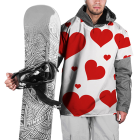 Накидка на куртку 3D с принтом Красные сердечки Heart в Белгороде, 100% полиэстер |  | Тематика изображения на принте: heart | love | день святого валентина | любовь | сердца