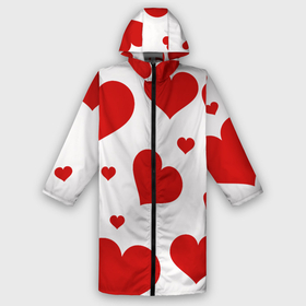 Дождевик унисекс 3D с принтом Красные сердечки Heart в городе Новоалтайск,  |  | heart | love | день святого валентина | любовь | сердца