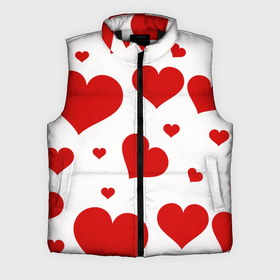 Мужской жилет утепленный 3D с принтом Красные сердечки Heart в Курске,  |  | heart | love | день святого валентина | любовь | сердца