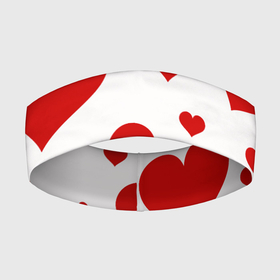 Повязка на голову 3D с принтом Красные сердечки Heart в Санкт-Петербурге,  |  | heart | love | день святого валентина | любовь | сердца