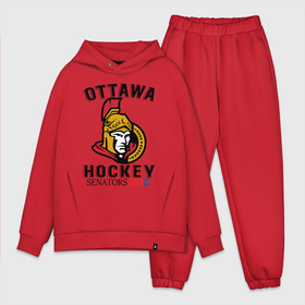 Мужской костюм хлопок OVERSIZE с принтом OTTAWA SENATORS | ОТТАВА СЕНАТОРЗ ,  |  | canada | club | game | hockey | nhl | ottawa | senators | sport | team | игра | канада | клуб | нхл | оттава | сенаторз | сенаторы | спорт | хоккей | шайбу