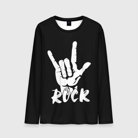 Мужской лонгслив 3D с принтом РОК   (ROCK) в Кировске, 100% полиэстер | длинные рукава, круглый вырез горловины, полуприлегающий силуэт | Тематика изображения на принте: dead kennedys | exploited | fpg | punks not dead | анархия | гаражный рок | гитара | гражданская оборона | гранж | ирокез | король и шут | металл | музыка | наив | панк рок | пурген | рок музыка | рокер | рокнролл