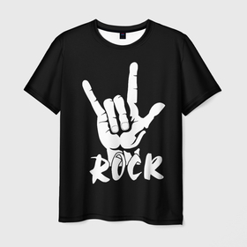 Мужская футболка 3D с принтом РОК   (ROCK) в Санкт-Петербурге, 100% полиэфир | прямой крой, круглый вырез горловины, длина до линии бедер | dead kennedys | exploited | fpg | punks not dead | анархия | гаражный рок | гитара | гражданская оборона | гранж | ирокез | король и шут | металл | музыка | наив | панк рок | пурген | рок музыка | рокер | рокнролл