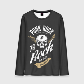 Мужской лонгслив 3D с принтом ROCK (Рокер) в Тюмени, 100% полиэстер | длинные рукава, круглый вырез горловины, полуприлегающий силуэт | dead kennedys | exploited | fpg | punks not dead | анархия | гаражный рок | гитара | гражданская оборона | гранж | ирокез | король и шут | металл | музыка | наив | панк рок | пурген | рок музыка | рокер | рокнролл