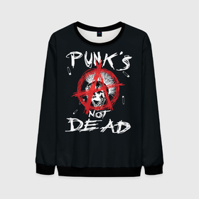 Мужской свитшот 3D с принтом Punks Not Dead (Анархия) в Белгороде, 100% полиэстер с мягким внутренним слоем | круглый вырез горловины, мягкая резинка на манжетах и поясе, свободная посадка по фигуре | dead kennedys | exploited | fpg | punks not dead | анархия | гаражный рок | гитара | гражданская оборона | гранж | ирокез | король и шут | металл | музыка | наив | панк рок | пурген | рок музыка | рокер | рокнролл