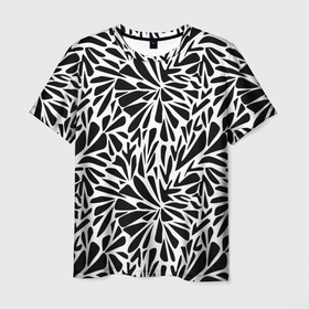 Мужская футболка 3D с принтом Черно белый абстрактный узор в Курске, 100% полиэфир | прямой крой, круглый вырез горловины, длина до линии бедер | абстрактный узор | модный | молодежный | простой | современный | черно белый | черный