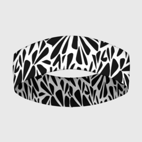 Повязка на голову 3D с принтом Черно белый абстрактный узор в Тюмени,  |  | абстрактный узор | модный | молодежный | простой | современный | черно белый | черный