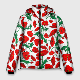 Мужская зимняя куртка 3D с принтом Цветы 