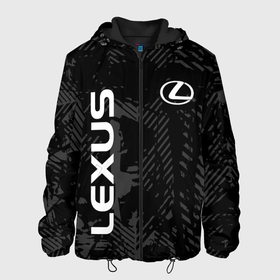 Мужская куртка 3D с принтом Lexus, Лексус черно серый в Новосибирске, ткань верха — 100% полиэстер, подклад — флис | прямой крой, подол и капюшон оформлены резинкой с фиксаторами, два кармана без застежек по бокам, один большой потайной карман на груди. Карман на груди застегивается на липучку | Тематика изображения на принте: auto | lexus | logo | symbol | авто | автомобиль | гонки | лексус | лого | логотип | логотипы | марка | машина | символ | символы