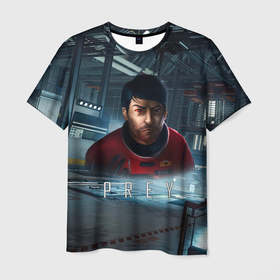 Мужская футболка 3D с принтом Prey art game , 100% полиэфир | прямой крой, круглый вырез горловины, длина до линии бедер | horror | prey | space | космический корабль | космос | прей | прэй | страшная игра | ужастик | шутер