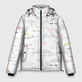 Мужская зимняя куртка 3D с принтом ДиноМир в Белгороде, верх — 100% полиэстер; подкладка — 100% полиэстер; утеплитель — 100% полиэстер | длина ниже бедра, свободный силуэт Оверсайз. Есть воротник-стойка, отстегивающийся капюшон и ветрозащитная планка. 

Боковые карманы с листочкой на кнопках и внутренний карман на молнии. | детский | дино | динозавр | динозавры | для детей | дракон | животные | звери | минимализм | мультфильм | паттерн | рисунок | сердечко | сердце