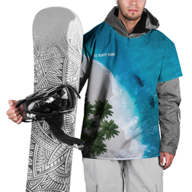 Накидка на куртку 3D с принтом the beauty inside в Новосибирске, 100% полиэстер |  | акула | лето | море | отдых | пальма | пальмы | рыбы
