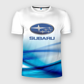 Мужская футболка 3D Slim с принтом Subaru Спорт текстура в Санкт-Петербурге, 100% полиэстер с улучшенными характеристиками | приталенный силуэт, круглая горловина, широкие плечи, сужается к линии бедра | auto | subaru | авто | автомобиль | бренд | марка | машины | субару