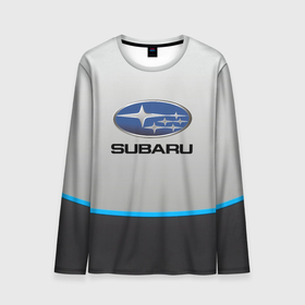 Мужской лонгслив 3D с принтом Subaru Неоновая полоса. в Курске, 100% полиэстер | длинные рукава, круглый вырез горловины, полуприлегающий силуэт | auto | subaru | авто | автомобиль | бренд | марка | машины | субару