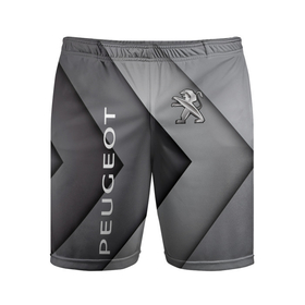 Мужские шорты спортивные с принтом Peugeot geometry ,  |  | Тематика изображения на принте: auto | peugeot | авто | автомобиль | бренд | марка | машины | пежо