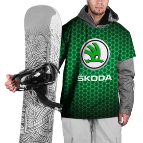 Накидка на куртку 3D с принтом [Skoda]   Неоновые соты в Тюмени, 100% полиэстер |  | Тематика изображения на принте: auto | shkoda | skoda | авто | автомобиль | бренд | марка | шкода