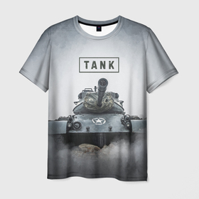 Мужская футболка 3D с принтом TANK. в Новосибирске, 100% полиэфир | прямой крой, круглый вырез горловины, длина до линии бедер | 23 февраля | army | military | soldier | армия | военные | военый | войска | день защитника отечества | милитари | солдат | солдаты | спецназ | танк | танки | танковые войска | танковые оружие