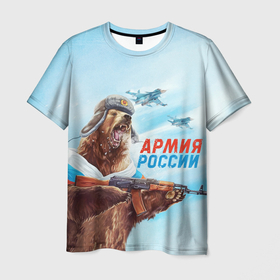 Мужская футболка 3D с принтом Медведь. Армия России в Новосибирске, 100% полиэфир | прямой крой, круглый вырез горловины, длина до линии бедер | 23 февраля | army | military | soldier | армия | армия россии | военные | военый | войска | день защитника отечества | медведь | милитари | солдат | солдаты | спецназ