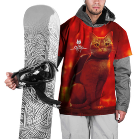 Накидка на куртку 3D с принтом The Stray   Кот бродяга в огненных тонах в Тюмени, 100% полиэстер |  | Тематика изображения на принте: b 12 | cat | kitty | stray | б 12 | бродяга | бэ 12 | кот | стрей | стрэй