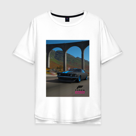 Мужская футболка хлопок Oversize с принтом Forza Horizon 5 FORD в Санкт-Петербурге, 100% хлопок | свободный крой, круглый ворот, “спинка” длиннее передней части | autosport | cars | ford | forza | game | horizon | mustang | sportcar | авто | игра | спорт | форд
