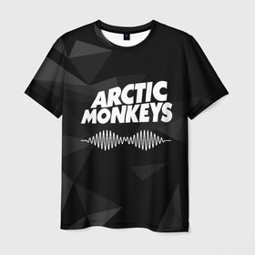 Мужская футболка 3D с принтом Arctic Monkeys Серая Геометрия в Курске, 100% полиэфир | прямой крой, круглый вырез горловины, длина до линии бедер | arctic | monkeys | rock | алекс тёрнер | арктик | группа | группы | джейми кук | инди | манкиз | музыка | мэтт хелдерс | ник омэлли | постпанк | рок
