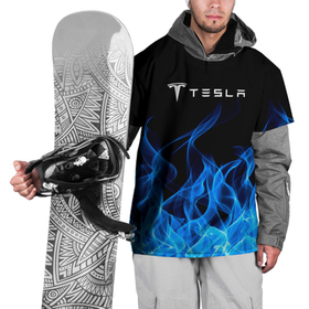 Накидка на куртку 3D с принтом Tesla Fire. в Кировске, 100% полиэстер |  | elon mask | tesla | авто | автомобиль | илон | илон маск | маск | тесла