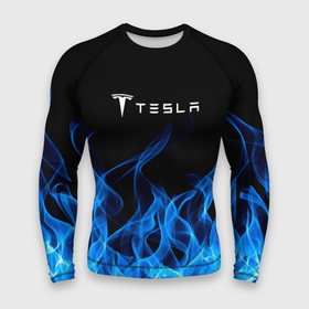 Мужской рашгард 3D с принтом Tesla Fire. ,  |  | elon mask | tesla | авто | автомобиль | илон | илон маск | маск | тесла