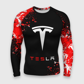 Мужской рашгард 3D с принтом Tesla sport auto ,  |  | elon mask | tesla | авто | автомобиль | илон | илон маск | маск | тесла