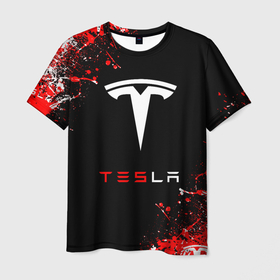 Мужская футболка 3D с принтом Tesla sport auto в Тюмени, 100% полиэфир | прямой крой, круглый вырез горловины, длина до линии бедер | elon mask | tesla | авто | автомобиль | илон | илон маск | маск | тесла