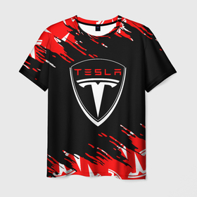 Мужская футболка 3D с принтом [Tesla]   Logo Sport Auto в Санкт-Петербурге, 100% полиэфир | прямой крой, круглый вырез горловины, длина до линии бедер | elon mask | tesla | авто | автомобиль | илон | илон маск | маск | тесла