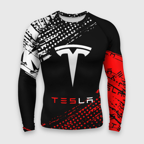 Мужской рашгард 3D с принтом [Tesla]  Logo Pattern в Тюмени,  |  | elon mask | tesla | авто | автомобиль | илон | илон маск | маск | тесла