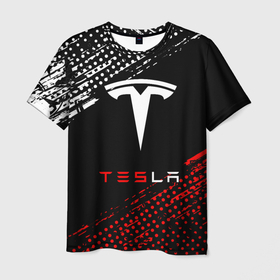 Мужская футболка 3D с принтом [Tesla]   Logo Pattern в Санкт-Петербурге, 100% полиэфир | прямой крой, круглый вырез горловины, длина до линии бедер | elon mask | tesla | авто | автомобиль | илон | илон маск | маск | тесла