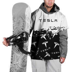 Накидка на куртку 3D с принтом [Tesla]   Black  White , 100% полиэстер |  | elon mask | tesla | авто | автомобиль | илон | илон маск | маск | тесла