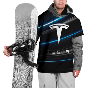 Накидка на куртку 3D с принтом [Tesla]   Неоновые полосы в Екатеринбурге, 100% полиэстер |  | elon mask | tesla | авто | автомобиль | илон | илон маск | маск | тесла