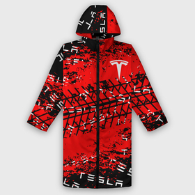 Дождевик унисекс 3D с принтом [Tesla]   Следы от колес в городе Новоалтайск,  |  | elon mask | tesla | авто | автомобиль | илон | илон маск | маск | тесла
