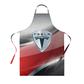 Фартук 3D с принтом [Tesla]   Logo Style в Санкт-Петербурге, 100% полиэстер | общий размер — 65 х 85 см, ширина нагрудника — 26 см, горловина — 53 см, длина завязок — 54 см, общий обхват в поясе — 173 см. Принт на завязках и на горловине наносится с двух сторон, на основной части фартука — только с внешней стороны | elon mask | tesla | авто | автомобиль | илон | илон маск | маск | тесла