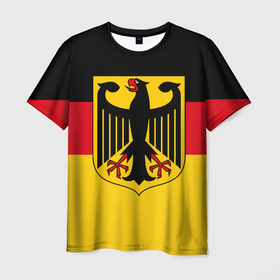 Мужская футболка 3D с принтом Германия   (Germany) в Петрозаводске, 100% полиэфир | прямой крой, круглый вырез горловины, длина до линии бедер | Тематика изображения на принте: audi | bavaria | berlin | bmw | doberman | europe | fascist | frg | gdr | germany | hitler | mercedes | munich | ауди | бавария | берлин | бмв | гдр | герб германии | германия | германский флаг | гёте | доберман | европа | мерседес | мюнхен | нем