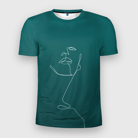 Мужская футболка 3D Slim с принтом Модерн в Белгороде, 100% полиэстер с улучшенными характеристиками | приталенный силуэт, круглая горловина, широкие плечи, сужается к линии бедра | графика | девушка | искусство | красота | любовь | минимализм | нежность | оригинальность | эксклюзив