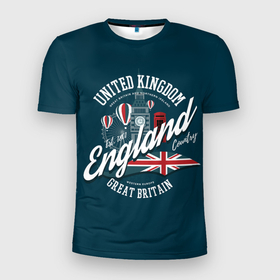 Мужская футболка 3D Slim с принтом Англия (England) , 100% полиэстер с улучшенными характеристиками | приталенный силуэт, круглая горловина, широкие плечи, сужается к линии бедра | big ben | britain | england | foggy albion | great britain | ireland | london | scotland | stonehenge | united kingdom | wales | англия | бигбен | британия | великобритания | ирландия | лондон | соединённое королевство | стоунхендж | туманный альбион